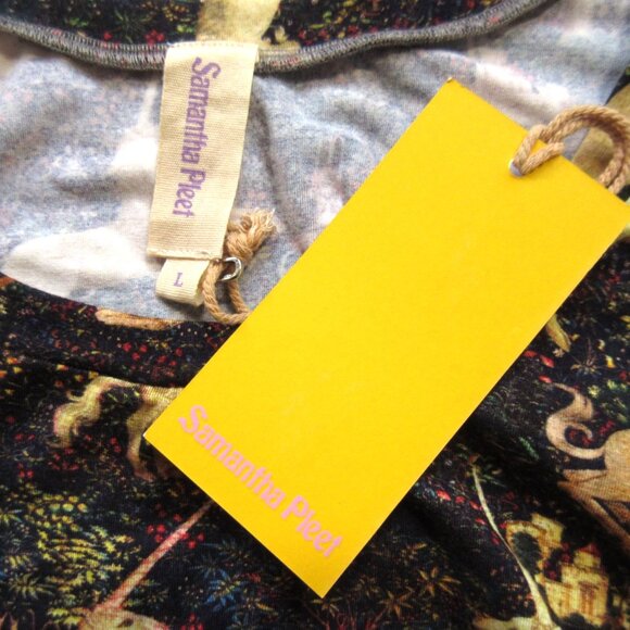 NWT Samantha Pleet Regal Midi in Midnight Tapestry Print Jersey Dress L - Picture 7 of 13